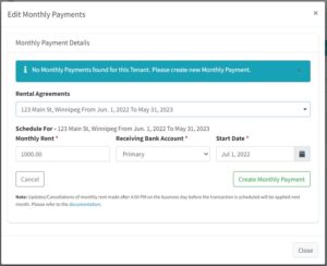 Edit Monthly Payments PAD