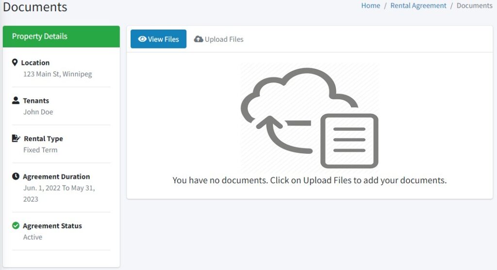 Rental Documents panel