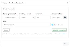 Schedule One Time Transaction
